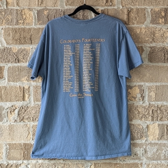Gildan Other - Gildan Colorado 14ers Mountains List Short Sleeve T-Shirt Unisex Large Blue